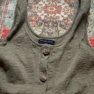 American Eagle Green Ribbed Tank Top